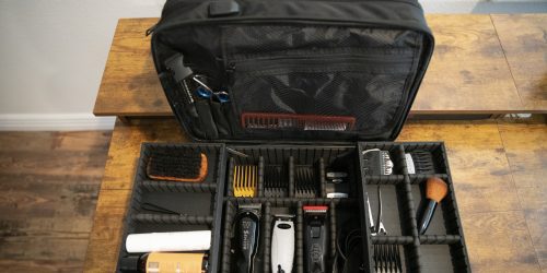 all in one barber backpack bag hair clippers case interior